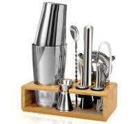 Ensemble de shakers à cocktails, 16 pièces, en acier inoxydable, type Boston, avec accessoires, idéal pour les bars et la maison
