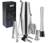 Ensemble de shakers à cocktails, 700/600 ml, 8 pièces, en acier inoxydable argenté, avec accessoires