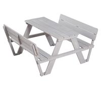 Ensemble de sièges d'extérieur pour enfants « Picknick for 4 » de roba avec dossiers, résistant aux intempéries, en bois massif, gris