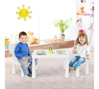 Ensemble de sièges pour enfants 3 pièces, table pour enfants avec 2 chaises, meubles pour enfants en plastique blanc