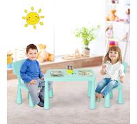 Ensemble de sièges pour enfants 3 pièces, table pour enfants avec 2 chaises, meubles pour enfants en plastique, vert