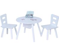Ensemble de sièges pour enfants Relaxdays, table pour enfants avec 2 chaises, avec espace de rangement, pour garçons et filles, coin salon pour enfants, MDF, blanc