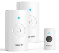 Ensemble de sonnette, 2 récepteurs + 1 émetteur, portée de 400 mètres, indice de protection IP67, couleur blanche