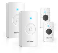 Ensemble de sonnette sans fil, indice de protection IP65, portée de 400 mètres, 2 récepteurs + 2 émetteurs, 60 mélodies