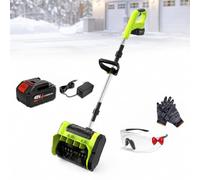 Ensemble de souffleuse à neige sans fil 48V, pelle à neige électrique 10" | Avec moteur sans balais, poignée réglable, interrupteur de sécurité for allées et trottoirs.