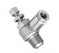 Ensemble de soupapes d'accélérateur en acier inoxydable 304 pour contrôle du débit d'air pneumatique, connecteur à emboîter M5/20/10,2 cm, raccord de tuyau de compresseur industriel avec adaptateur de
