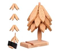 Ensemble de sous-verres d'arbre naturel | Dessous de verre en bois anti-brûlure,Coussin d'isolation thermique avec design pour support de téléphone,pour la maison Cuisine Restaurant lors