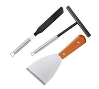 Ensemble de Spatules à Crêpes en Acier Inoxydable 304 pour Cuisson | Nylon et Bois, Facile à Utiliser, sans Bavures, pour Crêpes et Pâtisserie