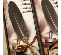 Ensemble de stylo plume à plume style vintage, cadeau d'anniversaire. Stylo à bec incliné avec cartouche d'encre. Ensemble sculpté de stylo à plume, cadeau de rentrée scolaire Polypropylène