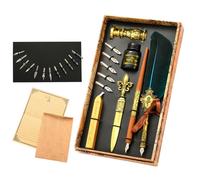 Ensemble de stylo plume d'oie style vintage plume droite coffret - Jucnuz - d'entraînement à la calligraphie ensemble de stylos à