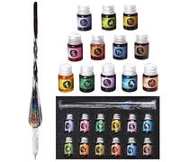 Ensemble de stylos à encre en verre, stylos à encre pour calligraphie, ensemble de stylos et d'encres de calligraphie en cristal