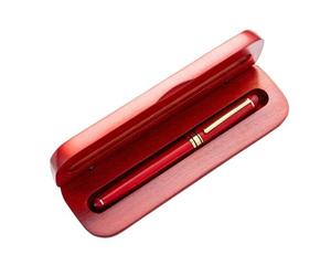 Ensemble De Stylos À Signature Avec Étui En Bois, Stylo À Bille Rouge, Pointe Fine, Cadeau De Noël Pour Les Amateurs De Calligraphie Débutants