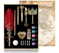 Ensemble de stylos avec encre - Inclut un stylo-bille en bois, des cartouches d'encre interchangeables et des accessoires pour cacheter