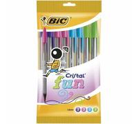 Ensemble de Stylos Bic Cristal Fun 921342 Multicouleur 10 Pièces (10 Unités)
