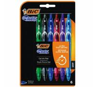 Ensemble de Stylos Bic Gelocity Quick Dry 964769 Noir Multicouleur (6 Unités)