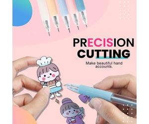 Ensemble De Stylos De Bricolage, Couteau Artisanal, Retracté À 360 °, Coupe Lisse, Couteau Utilitaire Avec Planche À Découper A5