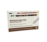 Ensemble de stylos de réparation de couleur pour zone en bois | Lot de 12 marqueurs de peinture pour meubles, armoires, portes, tables, chaises, sols, collection maison