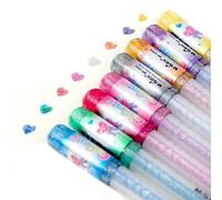 Ensemble De Stylos Gel À Paillettes, 1.0mm, 8 Couleurs/Ensemble, Stylo Marqueur De Dessin, Couleurs De Craie Néon Métallique, Recharge De Papeterie, Cadeau