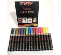 Ensemble De Stylos Marqueurs À Peinture À L'huile, 16 Couleurs, Pinceaux Colorés, Papeterie Pour Étudiants, Graffiti, Dessin, Stylos Artistiques, Écriture Sur Voiture, Verre Cd