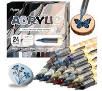 Ensemble de stylos marqueurs acryliques Flysea, séchage rapide et résistant à la décoloration, convient pour la peinture, l'illustration et l'artisanat, également adapté aux livres de coloriage et aut
