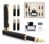 Ensemble de stylos plume en bambou, comprenant 4 stylos, idéal pour offrir en cadeau de luxe