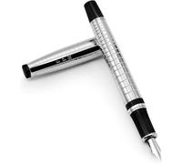 Ensemble de stylos plume "Ultra Flex" en chrome gravé, marque Silecomplaza, modèle "FPR"