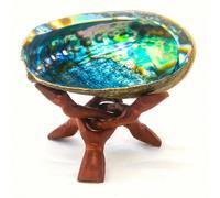Ensemble de support à encens, bol à sauge et brûleur à encens en coquille d'ormeau naturel, support pour bâtons de sauge et palo santo, pour la purification de la maison, la méditation, l'artisanat de