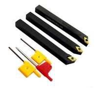 Ensemble de support de burin de tour SDNCN1010H07 SDJCR1010H07 SDJCL1010H07 avec plaques de coupe réversibles en carbure DCMT21.51, tige en acier 3/8" pour tour CNC