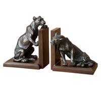 Ensemble de supports de livres de luxe Casa Padrino, lions en bronze et laiton, 18 x 12 x hauteur 22 cm