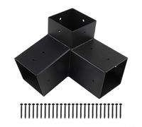 Ensemble de supports inclinés pour pergola de toit incliné pour poteaux de 4 x 4, matériel de montage mural pour tonnelle avec angle de 15 degrés, supports d'angle en acier pour porche, patio