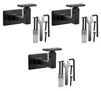 Ensemble de supports pour rampe, 3 pièces, réglables, en acier, couleur noire, dimensions 58x71x58 mm