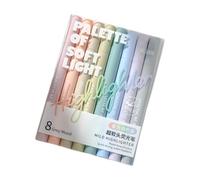 Ensemble De Surligneurs Pastel, Paquet De 8 Stylos Surligneurs À Pointe | Paquet De 8 Surligneurs Pastel Avec Pointes Biseautées Souples, Mesurant Environ 17x15x1,5 Cm Pour Les Étudiants Et Le Bureau
