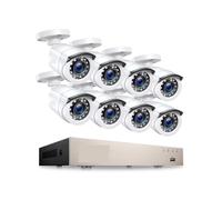 Ensemble de Surveillance DVR Filaire 1080P à 8 canaux(None,White)