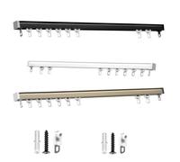 Ensemble De Système De Rail Coulissant For Rideau Mural Au Plafond,Rail De | Alliage D'aluminium,Tringle À Rideau Avec Rouleaux Muets,For Rideaux,Séparateur De Pièce,Rideau(White,80cm)