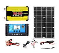 Ensemble De Système D'énergie Solaire - Convertisseur De Tension 300 W, Panneau Solaire 18 W Et Contrôleur Intelligent 30 A | Onduleur DC AC Avec 2 Ports USB, Kit SolaireHors Réseau Pour Maison