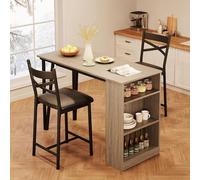 Ensemble de table à manger 3 pièces - Table à manger avec chaises - Ensemble bar - Table de cuisine - Table de petit-déjeuner - Design compact