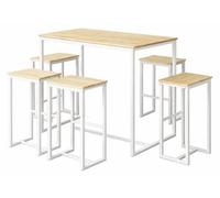 Ensemble de table à manger compact à 4 roulettes – Plateau de table haut de gamme 100 x 60 x 96 cm – Idéal pour les petits espaces, le balcon ou la salle à manger