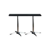Ensemble De Table À Manger Moderne, Tables De Bistro Rectangulaires Rondes Et Carrées en Bois Noir avec Chaises, Base en Métal Argenté, Café Industriel, Cuisine, Restaurant(C120CM)