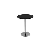 Ensemble De Table À Manger Moderne, Tables De Bistro Rectangulaires Rondes Et Carrées en Bois Noir avec Chaises, Base en Métal Argenté, Café Industriel, Cuisine, Restaurant(B60CM)