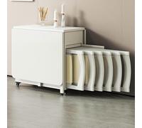 Ensemble de Table à Manger Pliante Extensible - Abattant Peu encombrant avec 6 chaises tiroir de Rangement - Table Mobile multifonctionnelle pour la Maison, Le Salon ou Le Restaurant