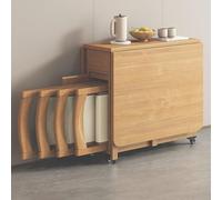 Ensemble de Table à Manger Pliante, Table Mobile avec tiroir de Rangement 4 chaises, abattant Peu encombrant pour la Maison, Le Salon Les Restaurants