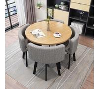 Ensemble de table à manger ronde moderne en marbre pour 4 personnes, avec 4 chaises, multi-usage pour salon, balcon et bureau, combo café/salle à manger (couleur : )
