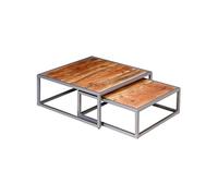 vidaXL Ensemble de table basse de salon 2 pièces Bois d'acacia massif