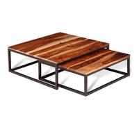 vidaXL Ensemble de table basse gigogne Vintage Bois massif de Sesham Salon 2 pcs