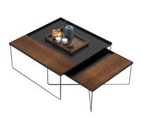 Ensemble de table basse, tables gigognes rectangulaires et carrées avec cadre en métal pour salon, chambre à coucher, balcon