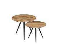Ensemble de table d'appoint Mica Decorations Jailey Brun Bois de teck H49xl50xL50cm