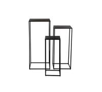 Ensemble de table d'appoint Mica Decorations Quinty Noir Fer H70xl30xL30cm