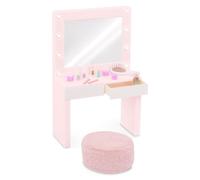 Ensemble de table de maquillage avec miroir éclairé, comprenant 15 pièces