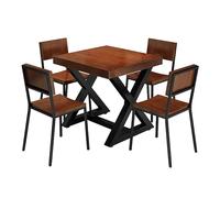 Ensemble de table de salle à manger 3/5 pièces en bois massif et coin repas peu encombrant pour 2 à 4 personnes, cadre en métal pour cuisine et salle à manger