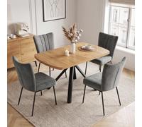 Ensemble de table de salle à manger extensible avec 4 chaises élégantes en velours, réglable de 120 à 160 cm, design moderne, peu encombrant, parfait pour la salle à manger et la cuisine